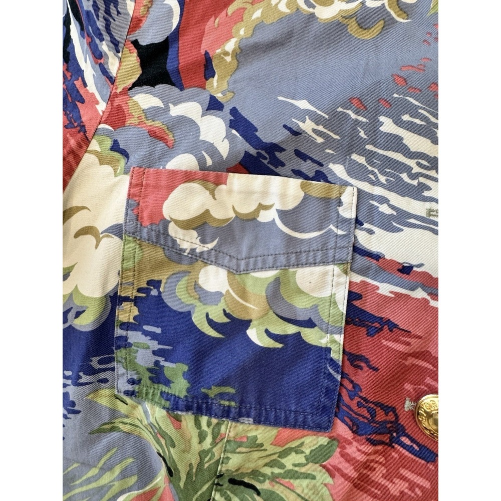 Antonette Sport Vintage Teddy Bear Beach Novelty Print Button Up Shirt Womens 14 - Picture 8 of 15